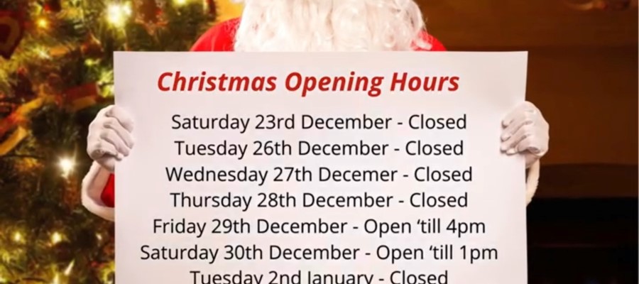 Christmas Opening Hours